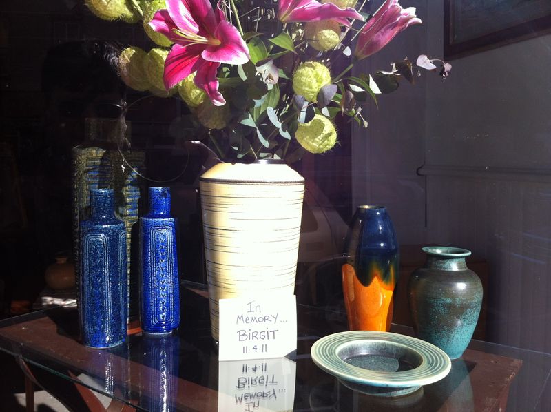 Memorial window, Birgit Antiques, Hudson